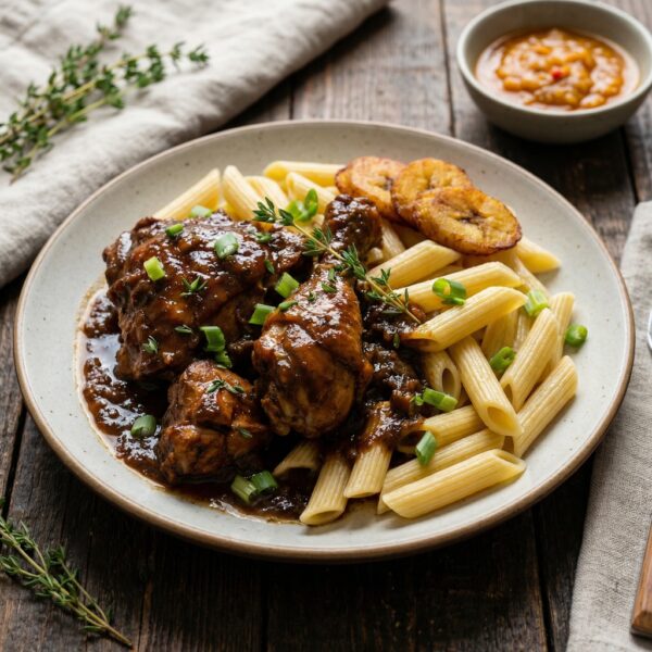 Pasta with Stew Chicken