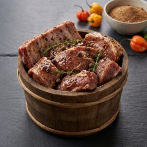 Uncooked Seasoned- Jerk Pork Full Bucket